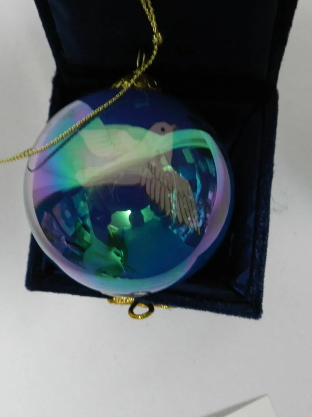Li Bien 2002 Vintage Dove Christmas blown glass Ornament Holiday Decor w/ Box